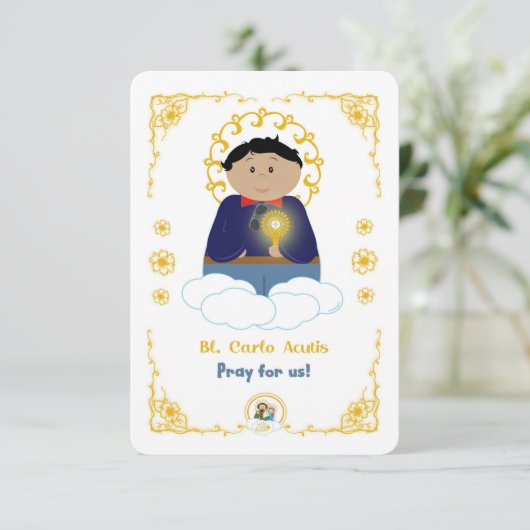 Bl. Carlo Acutis Heilige Kaart (Staand voorkant)