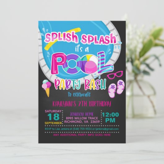 BL-groep: Birthday - uitnodiging voor meisjes (Staand voorkant)