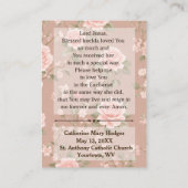 Bl. Imelda First Holy Communion Remembrance Card Visitekaartje (Achterkant)