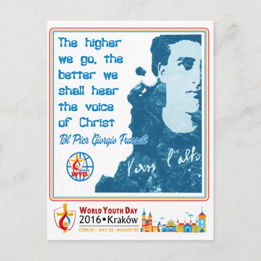 BL PIER GIORGIO FRASSATI WORLD YOUTH DAG 2016 BRIEFKAART (Voorkant)