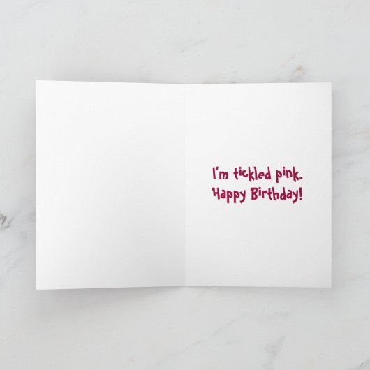 BL- Roze Pinguïn Verjaardag Kaart (Binnen)