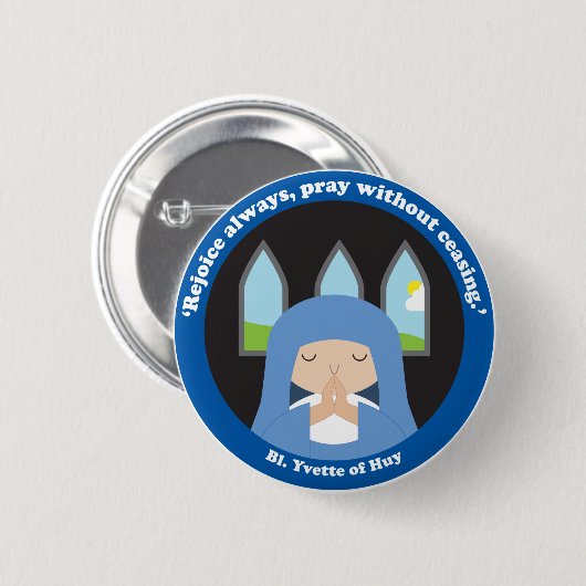 Bl. Yvette van Huy Ronde Button 5,7 Cm (Voorkant /achterkant)