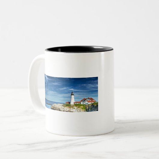 BLA01 vuurtoren 1.tif Tweekleurige Koffiemok (Voorkant links)