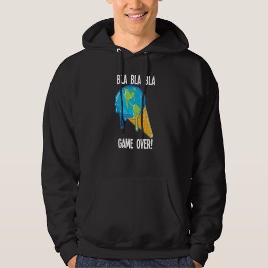 Bla Bla Game over het smelten van de Aarde Ice Cre Hoodie (Voorkant)