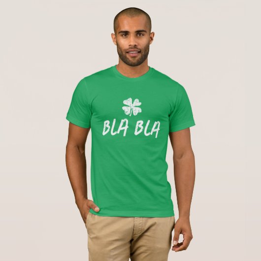 Bla Bla Grappige groene geluksklaver St Patrick's T-shirt (Voorkant volledig)