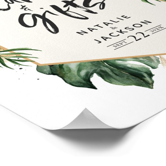 blaadjes en geschenken voor het lappen van tropisc poster (Hoek)