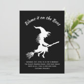 Blaam het op de zwarte & witte halloween party van kaart (Staand voorkant)