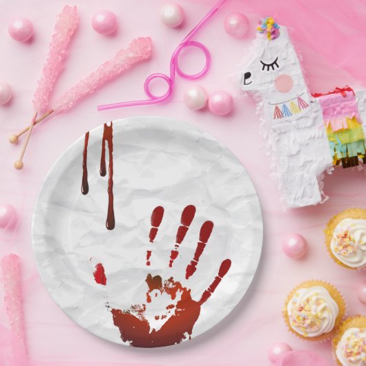 Blaarhanddruk Papieren Bordje (Feest)