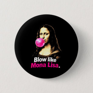 Blaas als mona lisa – grappige kunst meme voor hum ronde button 5,7 cm