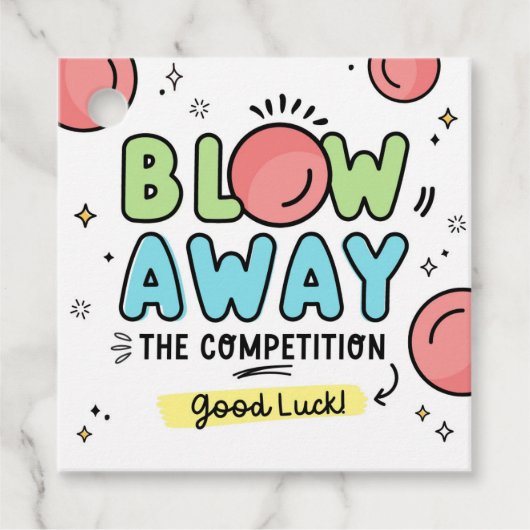 Blaas de concurrentie weg Good Luck Game Bedankjes Labels (Voorkant)