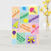 Blaas de kaarsen uit! - Verjaardag Kaart (Gele Bloem)