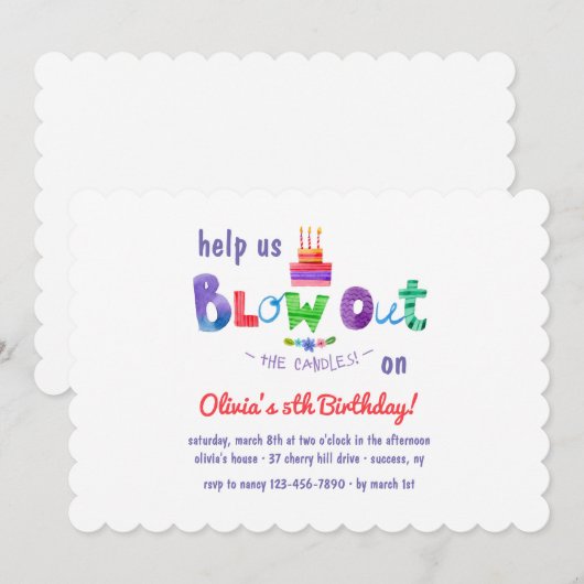 Blaas de uitnodiging voor de kaarsen uit (Voorkant / Achterkant)