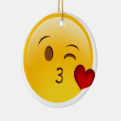 Blaas een kus emoji Double Sided keramische kerami Keramisch Ornament (Rechts)