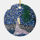 Blaas een kus naar de maan keramisch ornament (Voorkant)