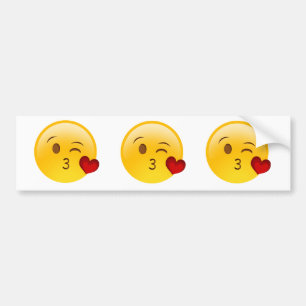 Blaas een zoen emoji auto-bumper sticker aan