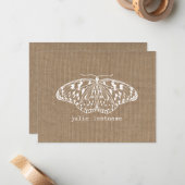 Blaas-geïnspireerde vlindervlinderkaarten notitiekaartje (Voorkant / Achterkant in situ)