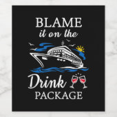 Blaas het over het pakket Drink Funny Cruise Party Wijn Etiket (Enkel label)