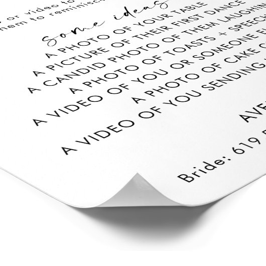 Blaas hun telefoonbord op | Huwelijksfotospel Poster (Hoek)