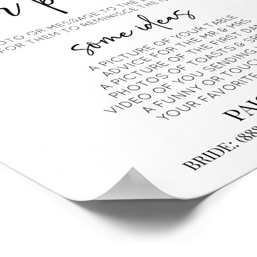 Blaas hun telefoons bruiloft foto activiteit teken poster (Hoek)