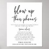 Blaas hun telefoons bruiloft foto activiteit teken poster (Voorkant)
