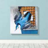 Blaas in sneeuw - oorspronkelijke foto canvas afdruk (Insitu (Houten vloer))