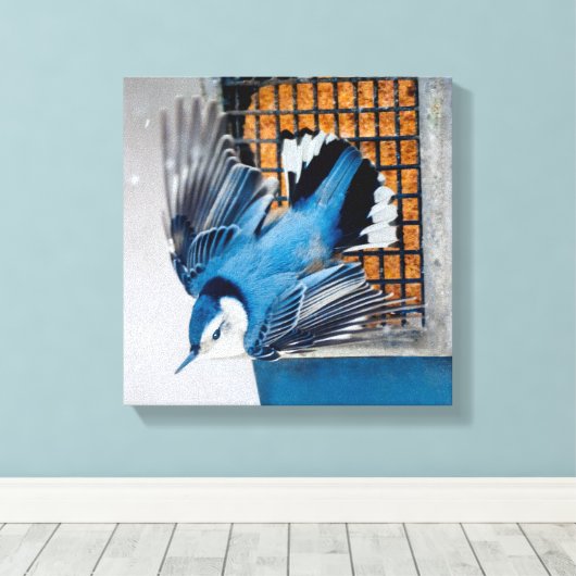 Blaas in sneeuw - oorspronkelijke foto canvas afdruk (Insitu (Houten vloer))