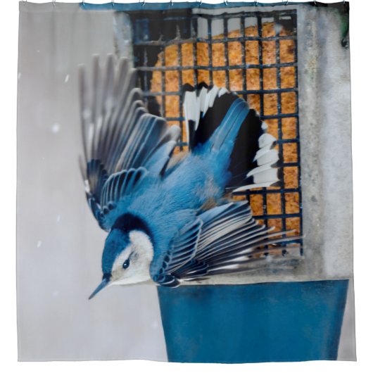 Blaas in sneeuw - oorspronkelijke foto douchegordijn (Voorkant)