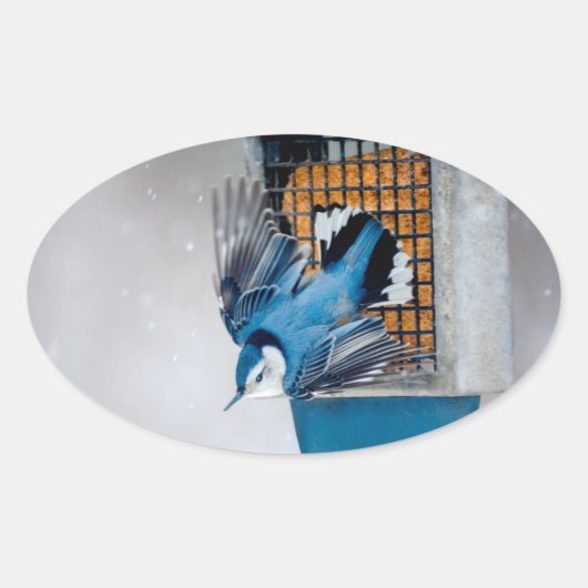 Blaas in sneeuw - oorspronkelijke foto ovale sticker (Voorkant)