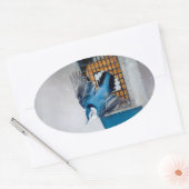 Blaas in sneeuw - oorspronkelijke foto ovale sticker (Envelop)