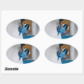 Blaas in sneeuw - oorspronkelijke foto ovale sticker (Vel)