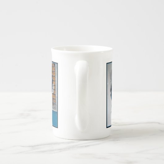 Blaas in sneeuw - oorspronkelijke foto porselein kop (Achterkant)