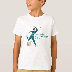 Blaas je geest jongen springen t-shirt