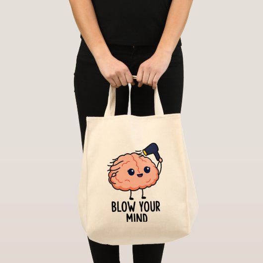 Blaas je geest Sticker - Schattige brein met haard Tote Bag (Voorkant (product))