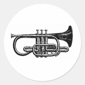 Blaas je Hoorn: Imperial Cornet Muziekinstrument Ronde Sticker