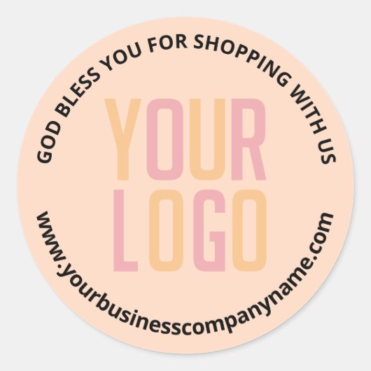 Blaas je Logo bedrijfs-URL Ronde Sticker (Voorkant)
