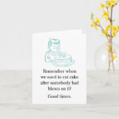 Blaas kaarsen uit! Eet taart! Verjaardag Wenskaart Kaart (Gele Bloem)