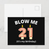 Blaas Me 21e Verjaardag Briefkaart (Voorkant / Achterkant)