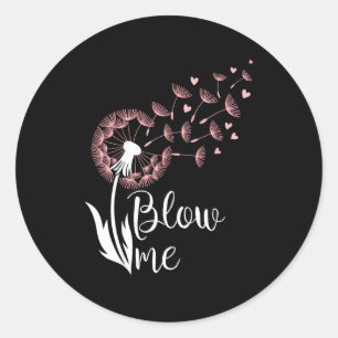 Blaas me met aanhalingstekens grappige bloem paard ronde sticker