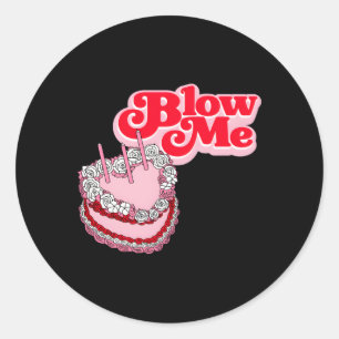 Blaas me taart 70's 90's ronde sticker