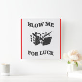 BLAAS ME VOOR GELUK VIERKANTE KLOK (Huis)