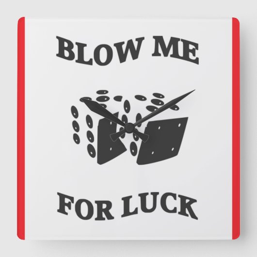 BLAAS ME VOOR GELUK VIERKANTE KLOK (Voorkant)