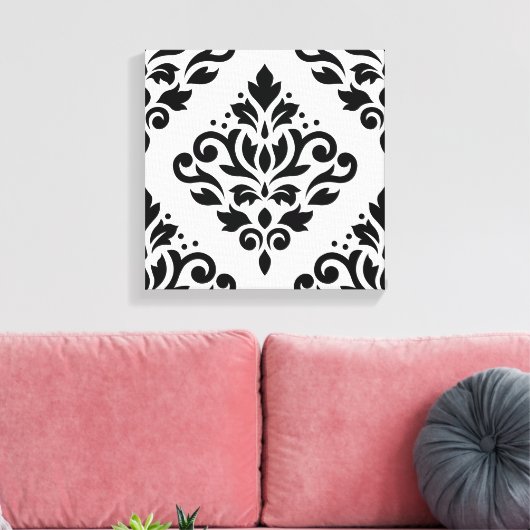 Blaas met schuifwiel Groot ontwerp (B) Zwart op wi Canvas Afdruk (Insitu (Woonkamer))