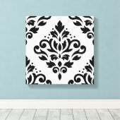 Blaas met schuifwiel Groot ontwerp (B) Zwart op wi Canvas Afdruk (Insitu (Houten vloer))