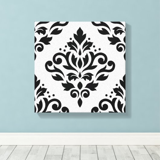 Blaas met schuifwiel Groot ontwerp (B) Zwart op wi Canvas Afdruk (Insitu (Houten vloer))