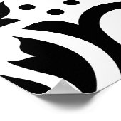 Blaas met schuifwiel Groot ontwerp (B) Zwart op wi Poster (Hoek)