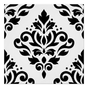 Blaas met schuifwiel Groot ontwerp (B) Zwart op wi Poster