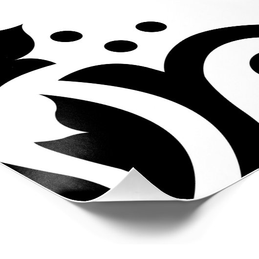 Blaas met schuifwiel Groot ontwerp (B) Zwart op wi Poster (Hoek)