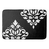 Blaas met scroller Damask Art Ib White op zwart Badmat (Voorkant)