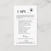 Blaas onze telefoons op Ik Spion Bruiloft Game Sig Informatiekaartje (Achterkant)