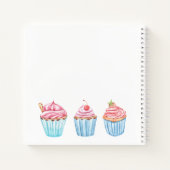 Blaas roze met blauwe cupcakes notitieboek (Achterkant)